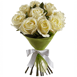 White rose 50 cm - 11, Felt, Ribbon