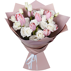Arrangement of 15 tulips with delivery Yaroslavl