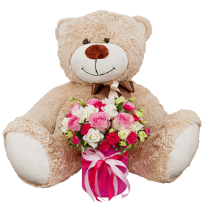 Miss charming with teddy bear with delivery Yaroslavl