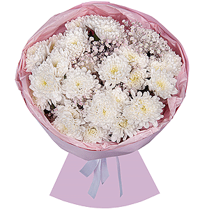 Baltica White Spray Chrysanthemum - 7, Gypsophila - 3, Wrapping Paper