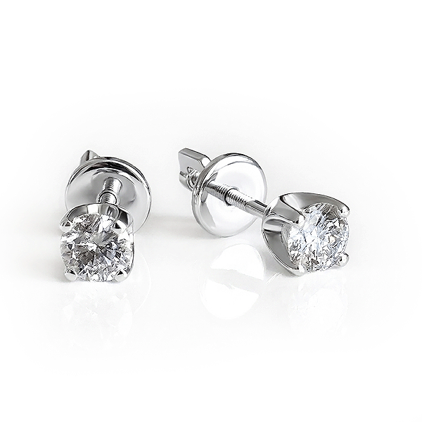 Gold Stud Earrings YULUMIA With a 0.9 Carat Diamond with delivery Yaroslavl