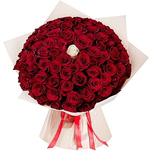 Red rose 50 cm - 130, White rose 50 cm - 1, Wrapping Paper