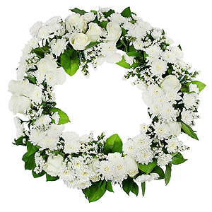 Funeral wreath of roses and chrysanthemums with delivery Yaroslavl