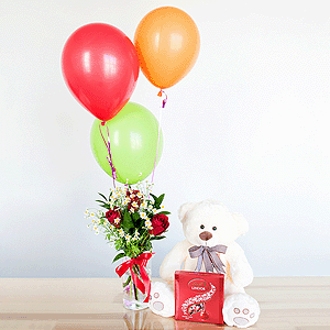 Gift set "Teddy bear, sweets and balloons" with delivery Yaroslavl