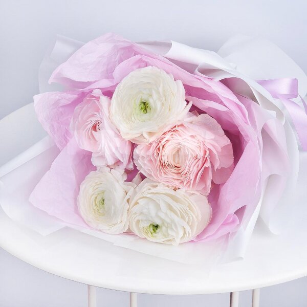Ranunculus Pink - 4, Ranunculus White - 5, Wrapping Paper